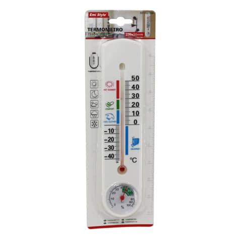 Termometro da parete con barometro Emi 23x5 cm - bianco - 8901006